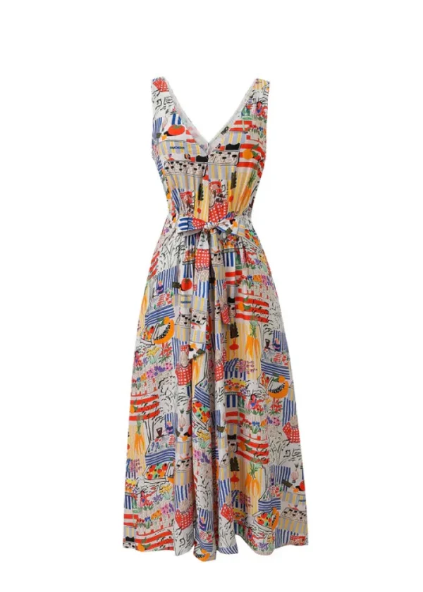 Frnch Dresses<Achouak Dress (White/Multicoloured)