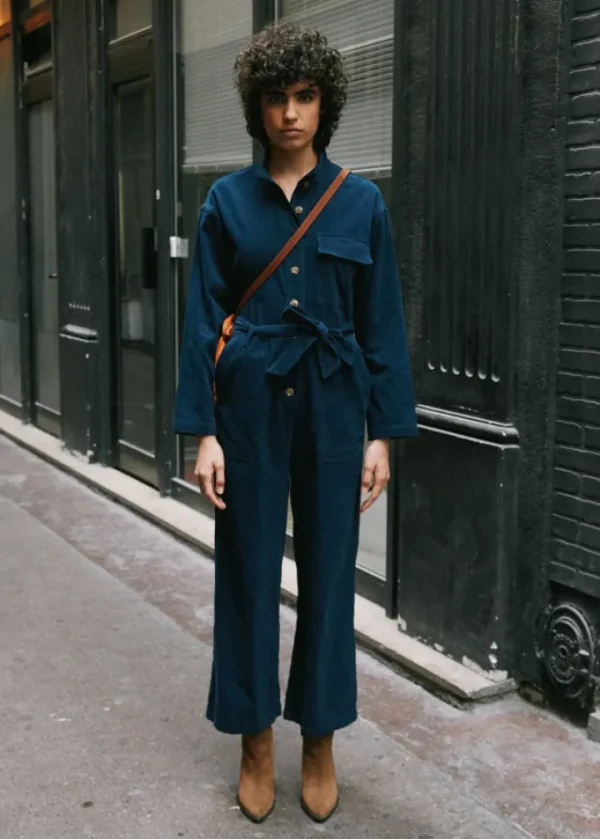 Frnch Jumpsuits<Ady Corduroy Jumpsuit (Blue Marine)
