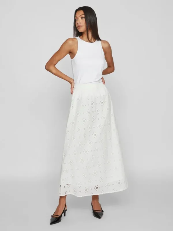 Vila Skirts<Alina High Waisted Maxi Skirt (Cloud Dancer)
