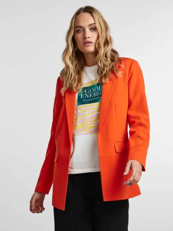 Pieces Blazers<Amelia Oversized Blazer (Tangerine Tango)