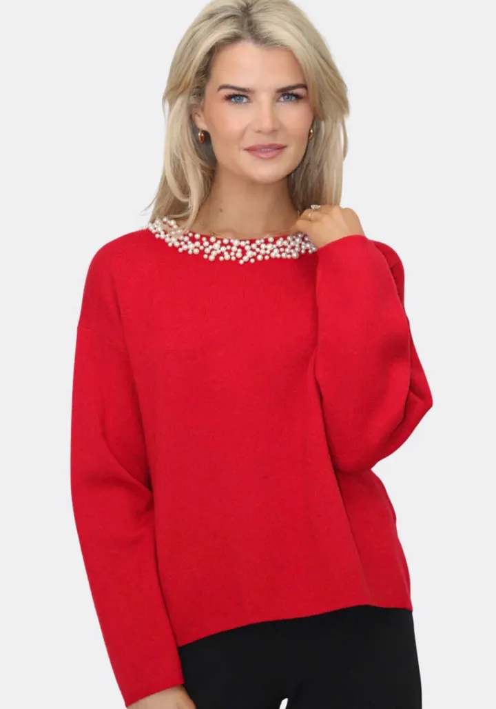 annabella_jumper_red_1.webp Kate & Pippa Jumpers & Cardigans<Annabella Jumper