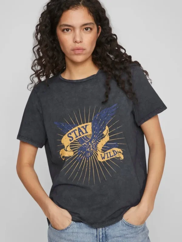 Vila T-Shirts<Arlow Slogan T-Shirt (Black)