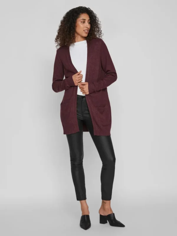 Vila Jumpers & Cardigans<ASHLEY OPEN KNIT CARDIGAN (WINETASTING)