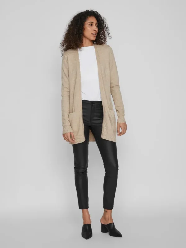 Vila Jumpers & Cardigans<Ashley Open Knit Cardigan (Natural Melange)