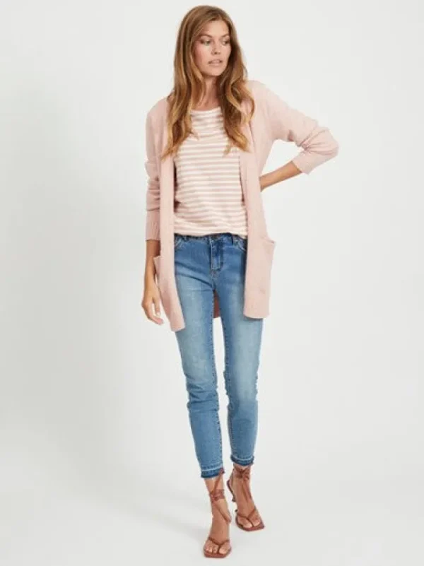 Vila Jumpers & Cardigans<ASHLEY OPEN KNIT CARDIGAN (MISTY ROSE)