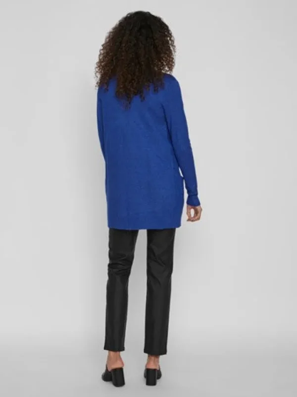 Vila Jumpers & Cardigans<ASHLEY OPEN KNIT CARDIGAN (FRENCH BLUE/ DARK MELAN)