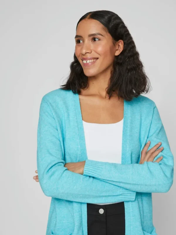 Vila Jumpers & Cardigans<ASHLEY OPEN KNIT CARDIGAN (CAPRI/MELANGE)