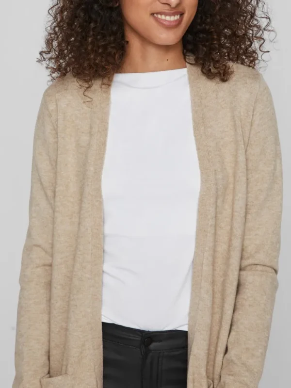 Vila Jumpers & Cardigans<Ashley Open Knit Cardigan (Natural Melange)