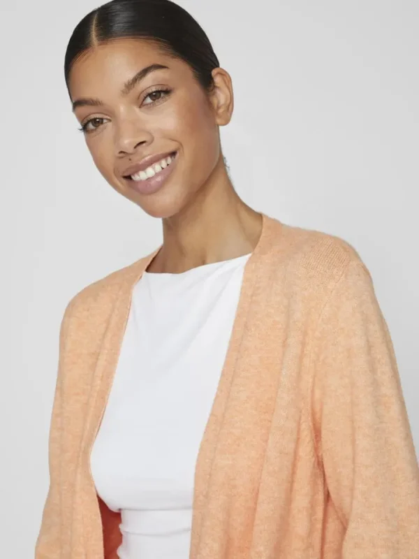 Vila Jumpers & Cardigans<Ashley Open Knit Cardigan (Shell Coral/Light Melange)