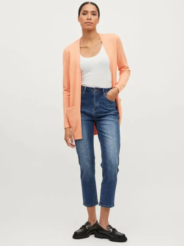 Vila Jumpers & Cardigans<Ashley Open Knit Cardigan (Tangerine)