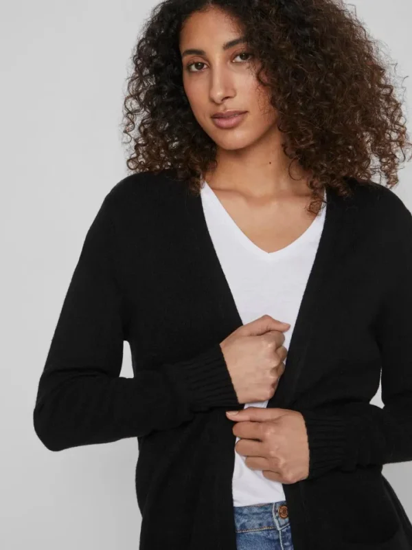 Vila Jumpers & Cardigans<Ashley Open Knit Cardigan (Black)