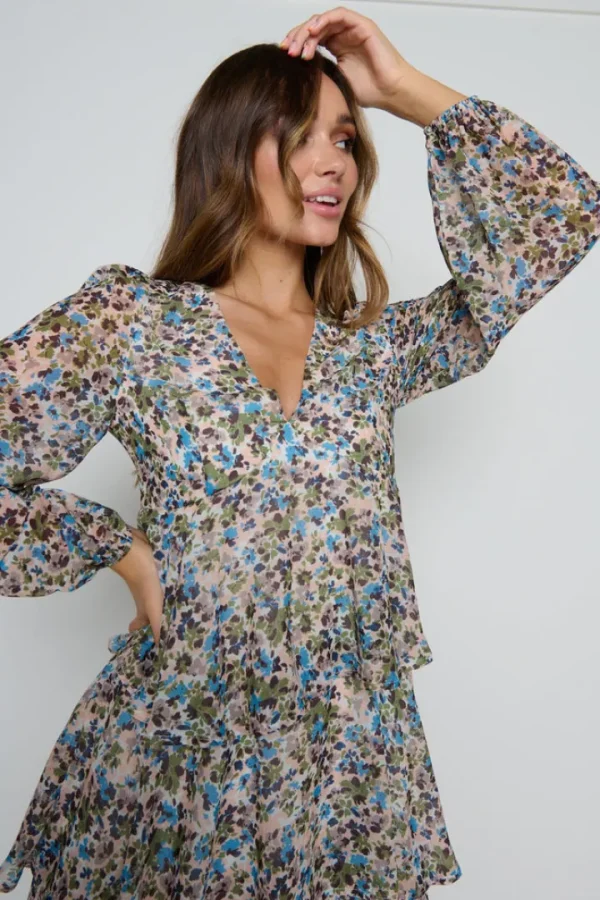 Pretty Lavish Occasionwear<Ashton Ruffle Midi Dress (Ditsy Floral)