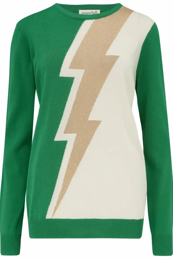 Sugarhill Jumpers & Cardigans<Astrid Jumper | Green Lightning Shimmer