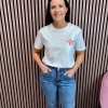 Vila T-Shirts<Ava T-Shirt (White/Pink/Orange Shine)