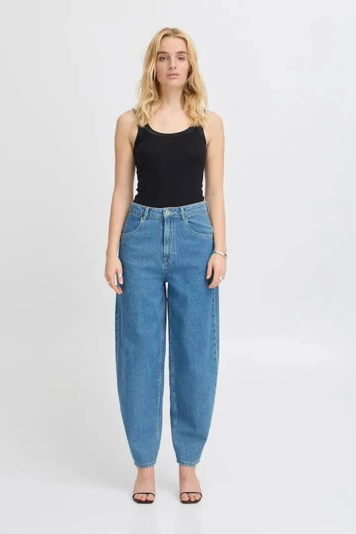 bailey_barrel_leg_jeans_m_0.webp Ichi Pants | Jeans<Bailey Barrel leg Jeans (Medium Blue Washed)