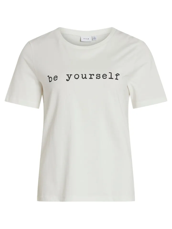 be_yourself_tshirt_whiteb_4.webp Vila T-Shirts<BE YOURSELF T-SHIRT (WHITE/BLACK)