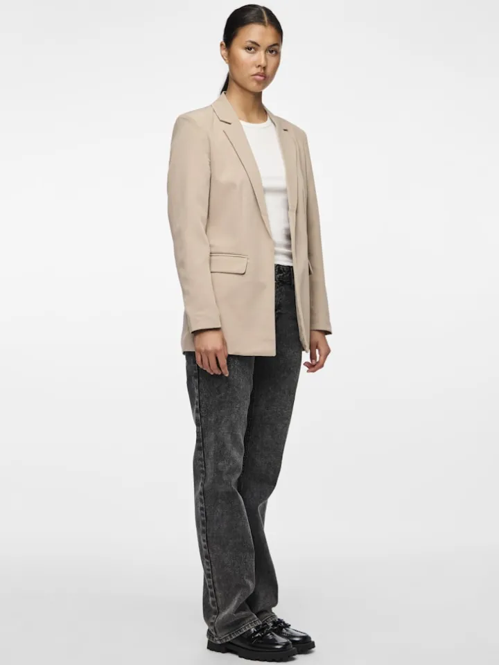 belinda_loose_blazer_silv_2.webp Pieces Coats | Blazers<Belinda Loose Blazer (Silver/Mink)