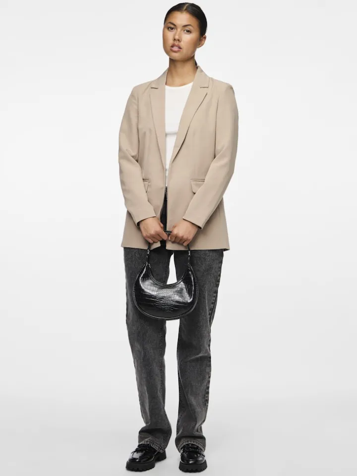 belinda_loose_blazer_silv_3.webp Pieces Coats | Blazers<Belinda Loose Blazer (Silver/Mink)