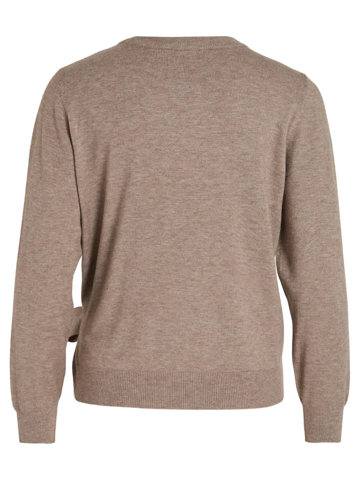 belle_tie_detail_jumper_b_2.webp Vila Jumpers & Cardigans<BELLE TIE DETAIL JUMPER (BROWN LENTIL/ MELANGE)