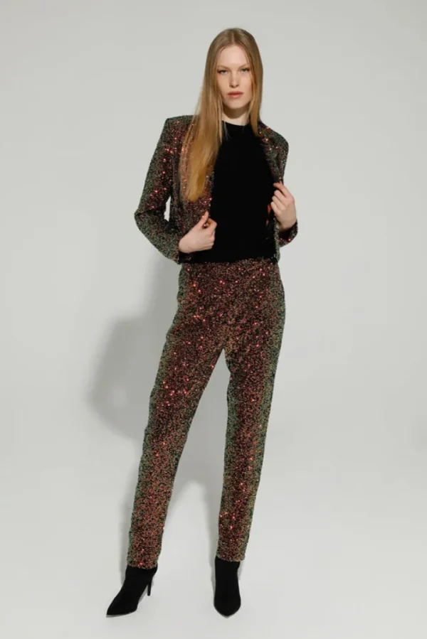 GoaGoa Pants<BENNY SEQUIN TROUSERS (EMERALD/BRONZE)