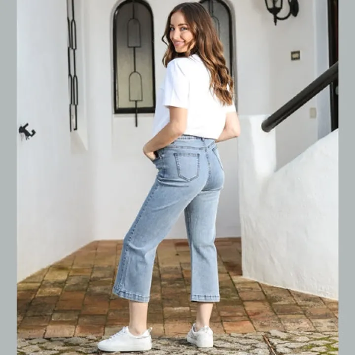 bernie_crop_flare_jeans___1-1.webp Rant & Rave Jeans<BERNIE CROP FLARE JEANS - SHORT LEG (LIGHT BLUE)