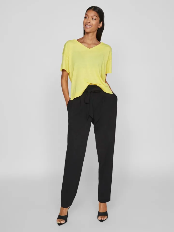 beryl_vneck_knit_top_shee_2.webp Vila T-Shirts<Beryl V-Neck Knit Top (Sheen/Melange)
