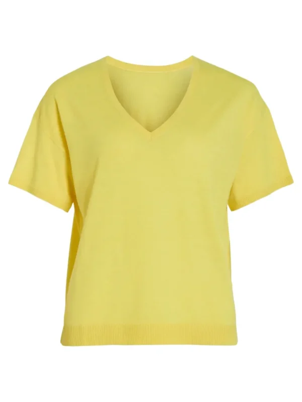Vila T-Shirts<Beryl V-Neck Knit Top (Sheen/Melange)