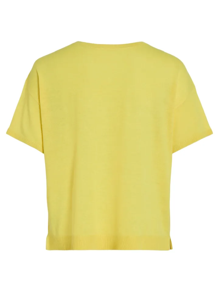 beryl_vneck_knit_top_shee_6.webp Vila T-Shirts<Beryl V-Neck Knit Top (Sheen/Melange)