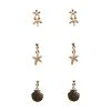 Pieces Jewellery<Bia 3 Pack Earrings (Gold)