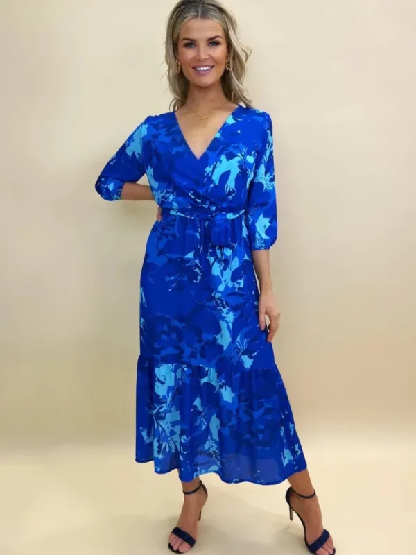 Kate & Pippa Occasionwear<BOHO MIDI DRESS (BLUE/ROYAL BLUE)