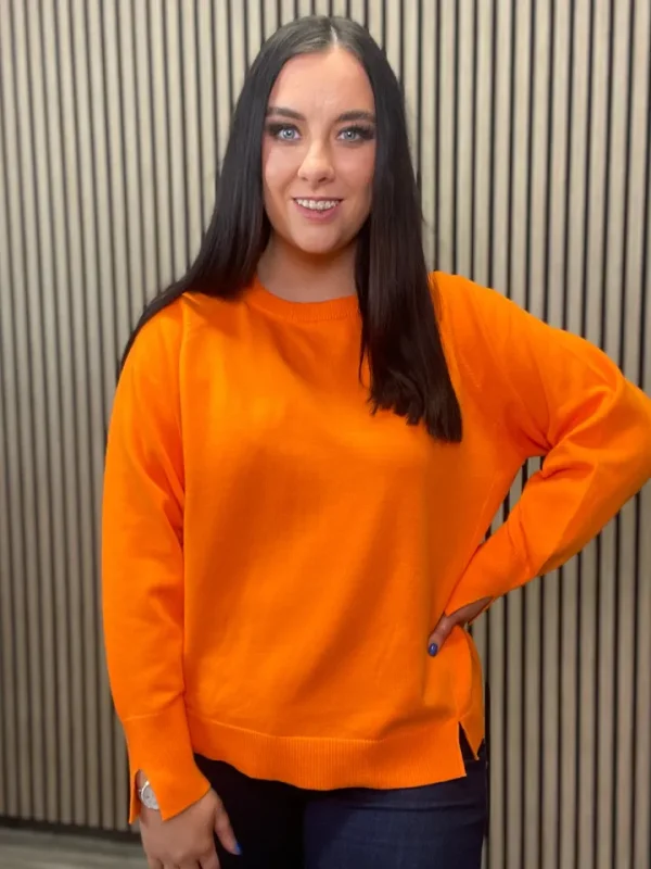 Ichi Jumpers & Cardigans<BOSTON JUMPER (ORANGE)