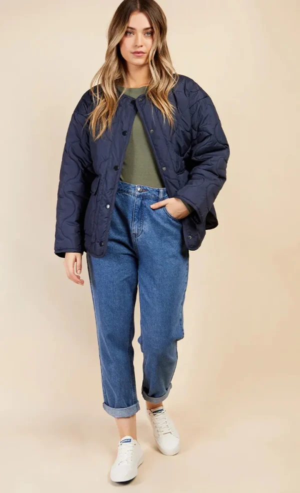 Little Mistress Jackets<BREDA QUILTED JACKET (NAVY)