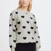 Ichi Jumpers & Cardigans<Brielle Jumper (Navy Heart)