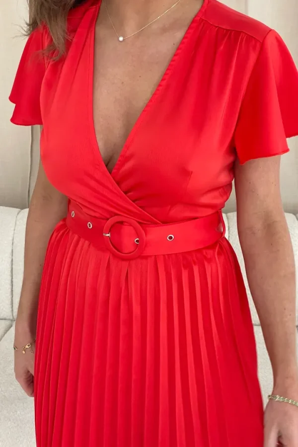 Girl in Mind Occasionwear | Dresses<Brooklyn Asymmetric Pleated Midi Dress