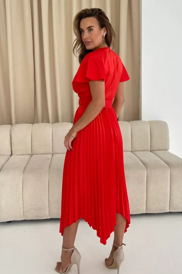 Girl in Mind Occasionwear | Dresses<Brooklyn Asymmetric Pleated Midi Dress