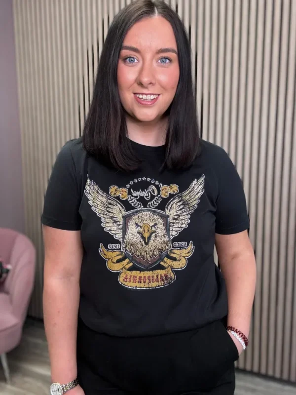 Vila T-Shirts<CALIFORNIA T-SHIRT (BLACK/GOLD)