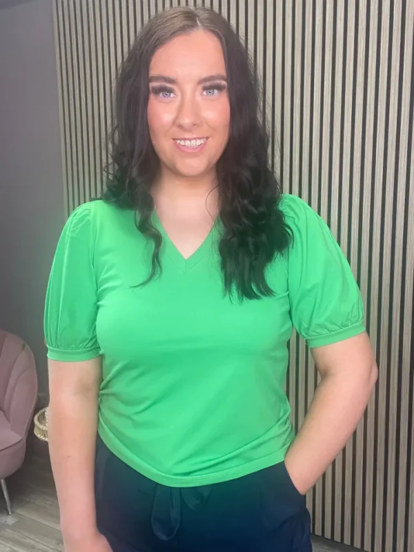 Object T-Shirts<CARMEL S/S TOP (VIBRANT GREEN)