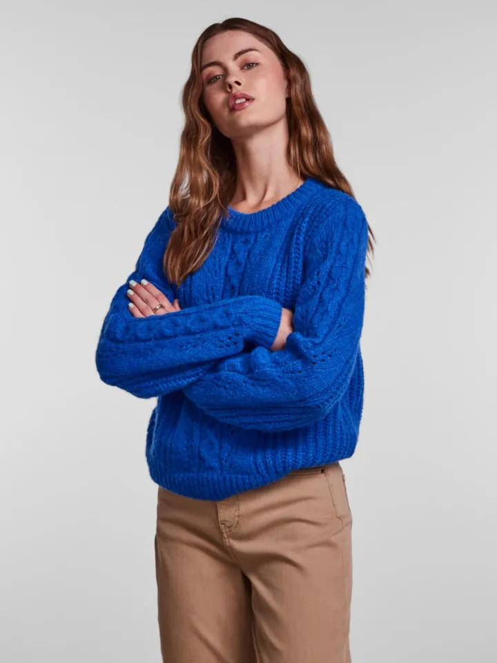 cassandra_knit_jumper_pri_0.webp Pieces Jumpers & Cardigans<Cassandra Knit Jumper (Princess Blue)