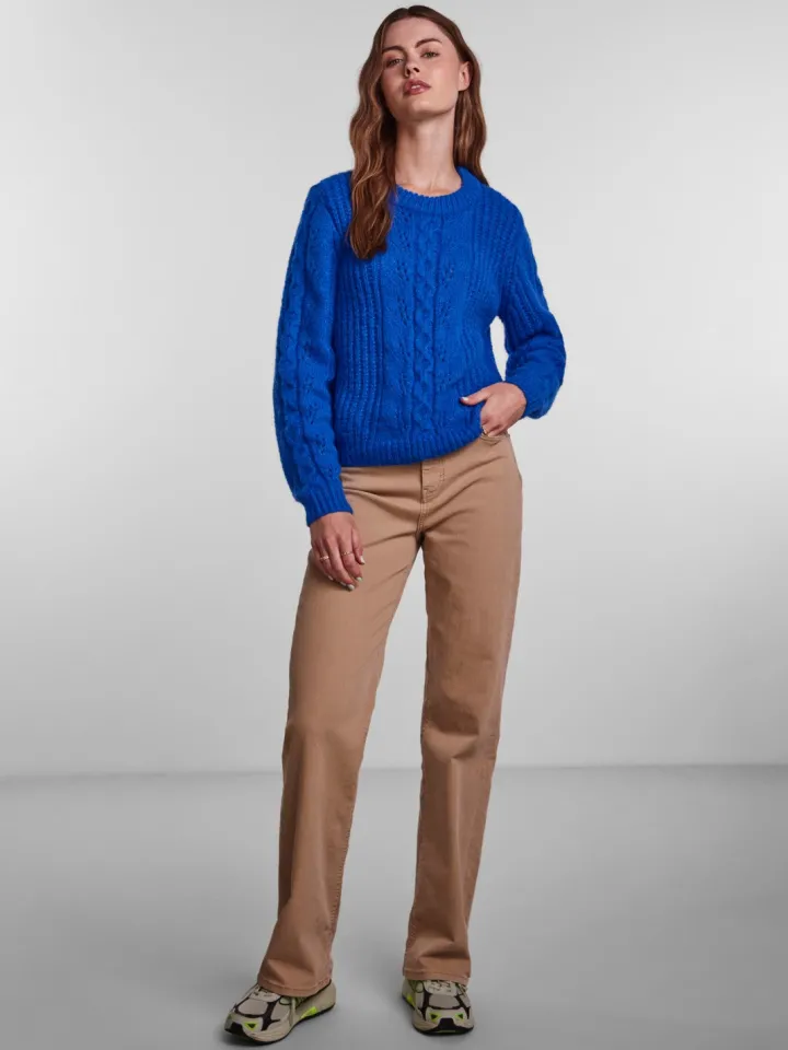 cassandra_knit_jumper_pri_1.webp Pieces Jumpers & Cardigans<Cassandra Knit Jumper (Princess Blue)