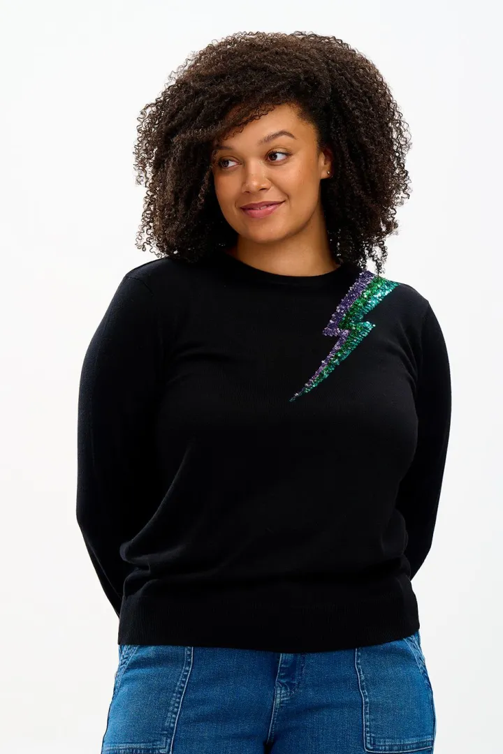 cece_sequin_jumper_black_0.webp Sugarhill Jumpers & Cardigans<CECE SEQUIN JUMPER (BLACK)