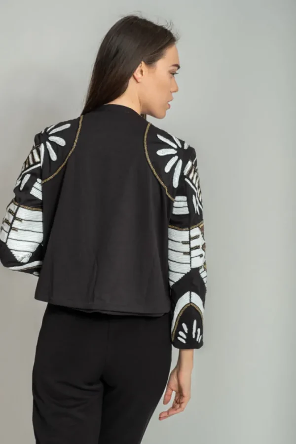 GoaGoa Jackets<CHACANA EMBELLISHED JACKET (BLACK/WHITE)