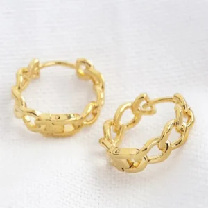 Lisa Angel Jewellery<Chain Huggie Hoop Earring (Gold)
