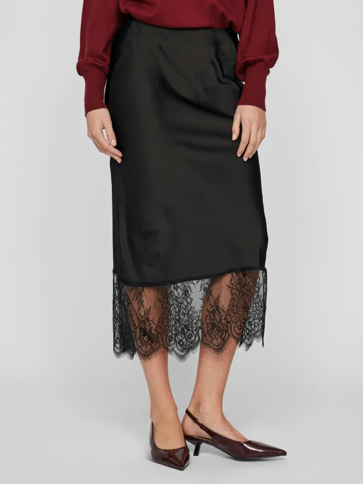 chelsea_lace_skirt_black_4.webp Vila Skirts<Chelsea Lace Skirt (Black)