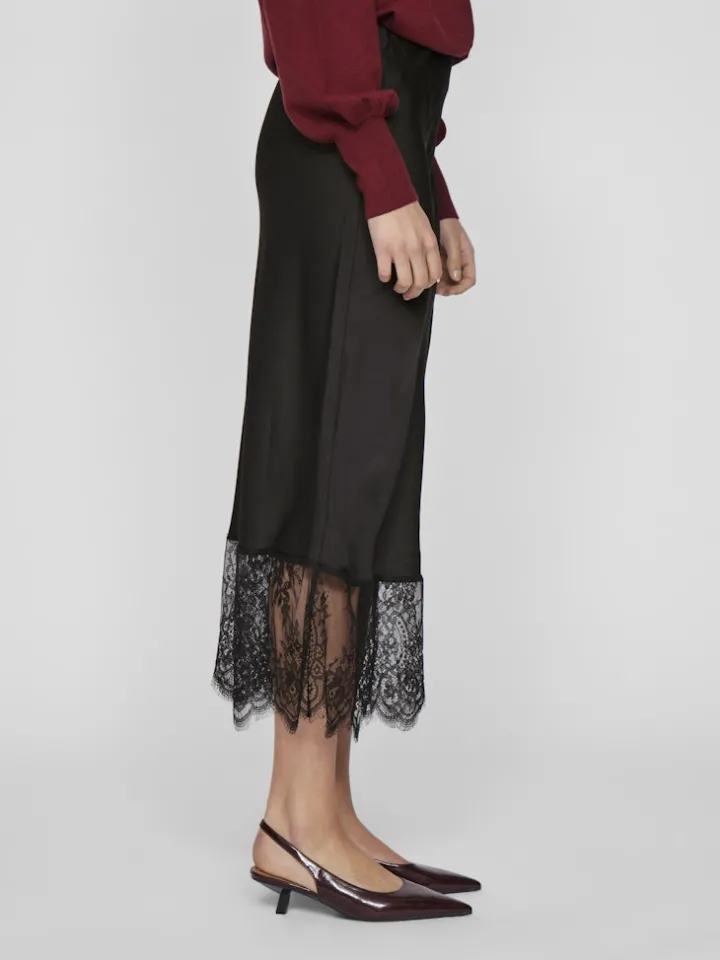 chelsea_lace_skirt_black_5.webp Vila Skirts<Chelsea Lace Skirt (Black)
