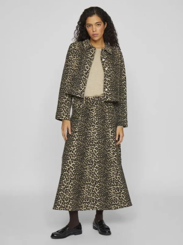 Vila Skirts<Chia Print Midi Skirt (Birch/)