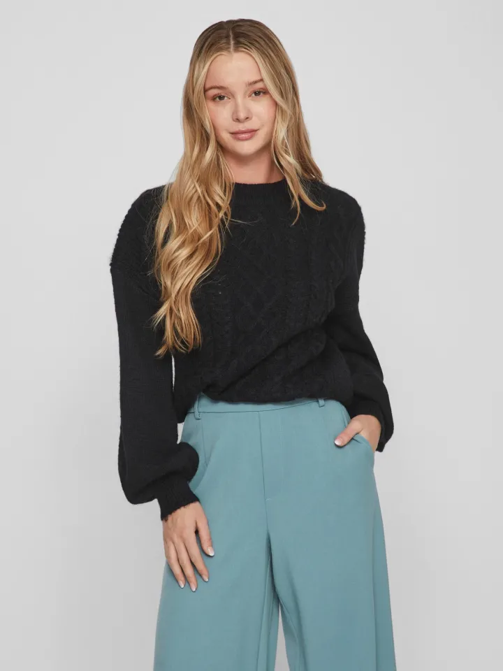 chinti_cable_knit_jumper__0-1.webp Vila Jumpers & Cardigans<CHINTI CABLE KNIT JUMPER (BLACK)