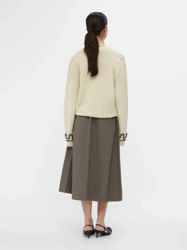 Object Jumpers & Cardigans<CHIO EMBROIDERED KNIT JUMPER (SANDSHELL/BLACK)
