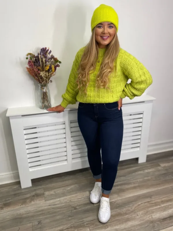 Frnch Jumpers & Cardigans<CHJARA CHUNKY KNIT JUMPER (CITRUS GREEN)