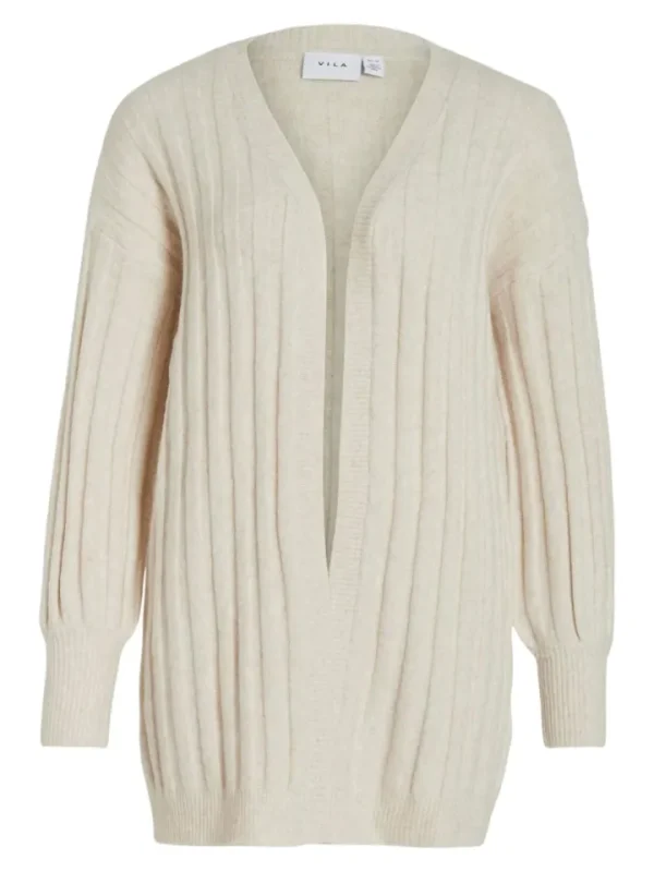 Vila Jumpers & Cardigans<CIA OPEN CARDIGAN (NATURAL MELANGE)