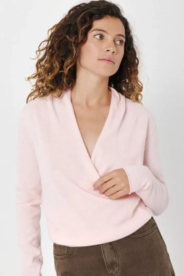 Artlove Jumpers & Cardigans<Ciana Faux Wrap Jumper (Light Pink)
